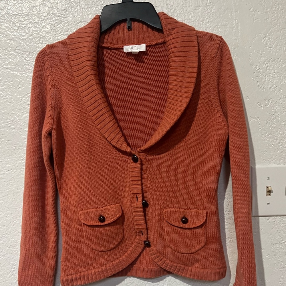 Women's Cardigan in Warm Terracotta